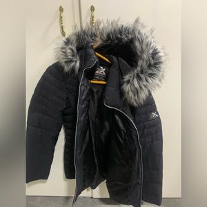 Women’s Medium Winter Coat with Faux Fur Hood
